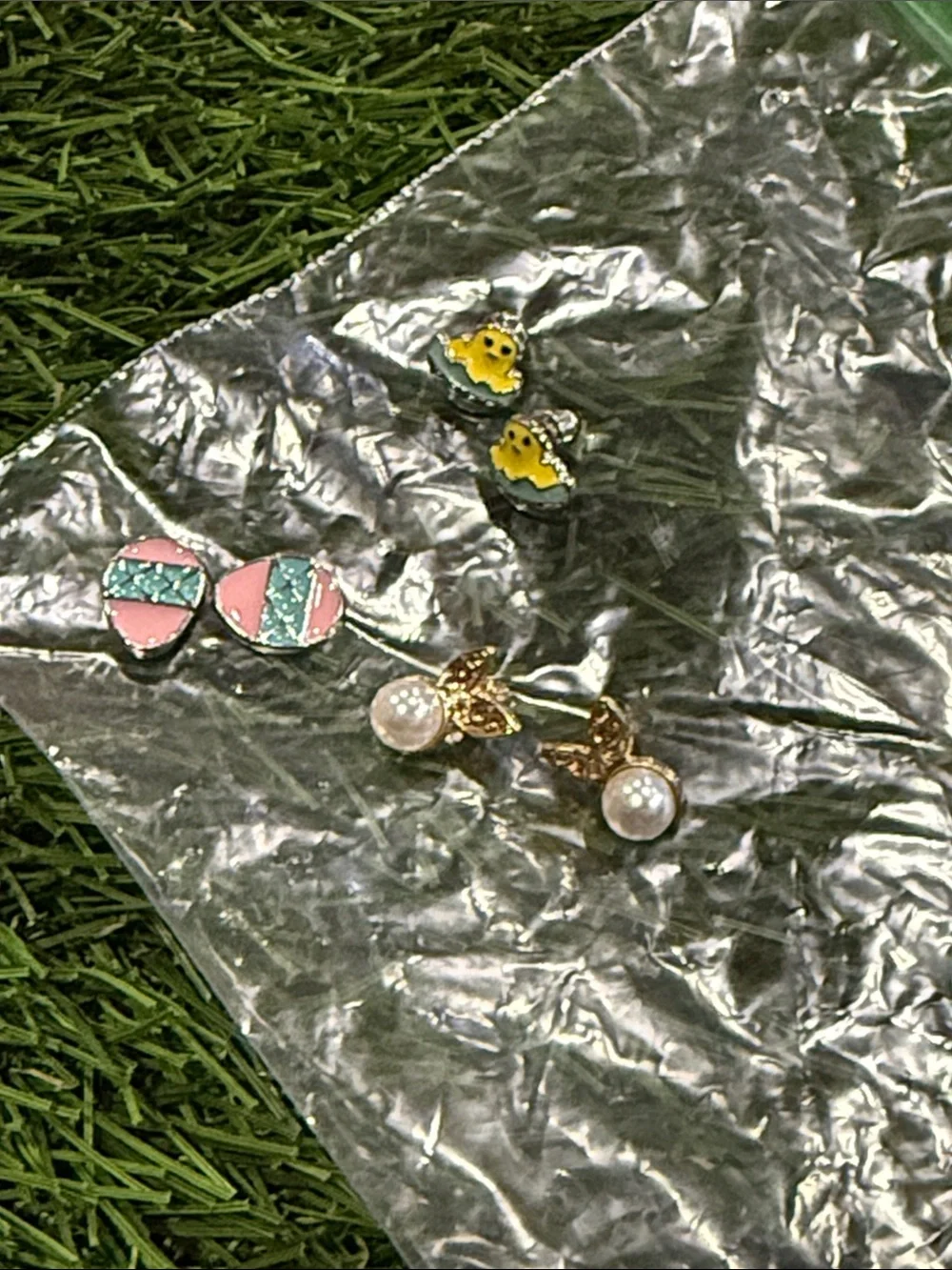 Easter Metal Earring Lot - 3 pair